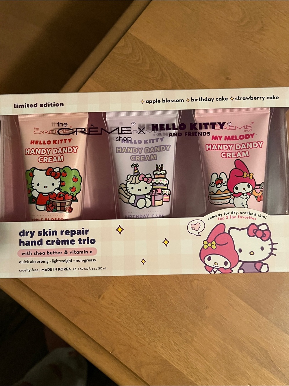 Hello Kitty Pink Dry Skin Repair Hand Crème Trio - Limited Edition
